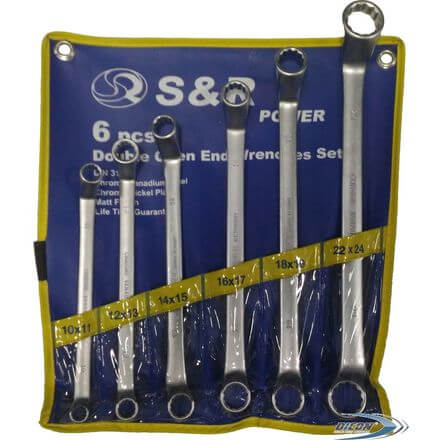 Набор ключей гаечных накидных 10-24 мм 6 шт. S&R 370058262 Набор ключей гаечных накидных 10-24 мм 6 шт. S&R 370058262