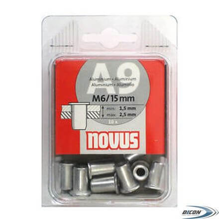 Заклепки с внутренней резьбой Novus A9 15мм 10шт