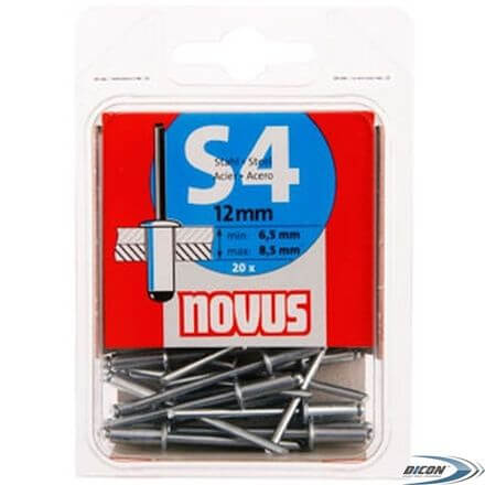 Заклепки потайные стальные Novus S4 12мм 20шт