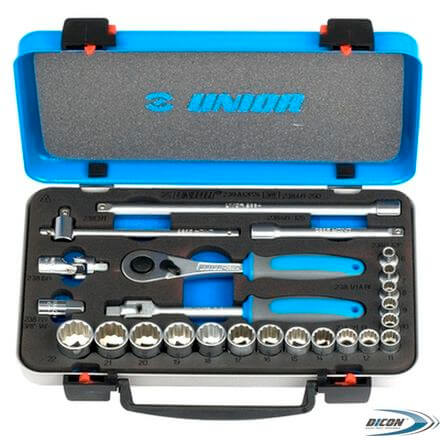 Набор головок торцевых в металлической коробке 3/8 6-22 24 шт. Unior 239A12P24