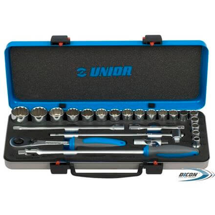 Набор головок торцевых 1/2" в металлической коробке 10-32/24 шт. UNIOR 611941
