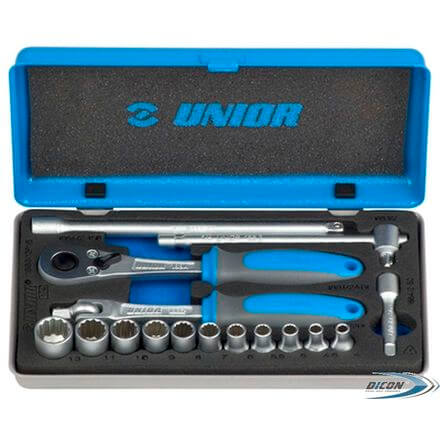 Набор головок торцевых 1/4" в металлической коробке - 188BI12P16 UNIOR 617118