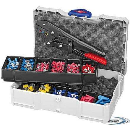 Набор: Клещи зажимные и кабельные наконечники для опрессовки Knipex 979000