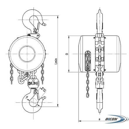 Цепной полиспаст Brano Z100 1 тонн 6 м